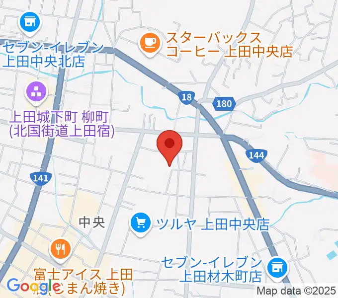 中澤ホールの地図