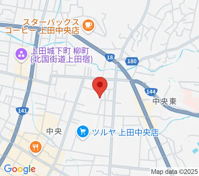 中澤ホールの地図