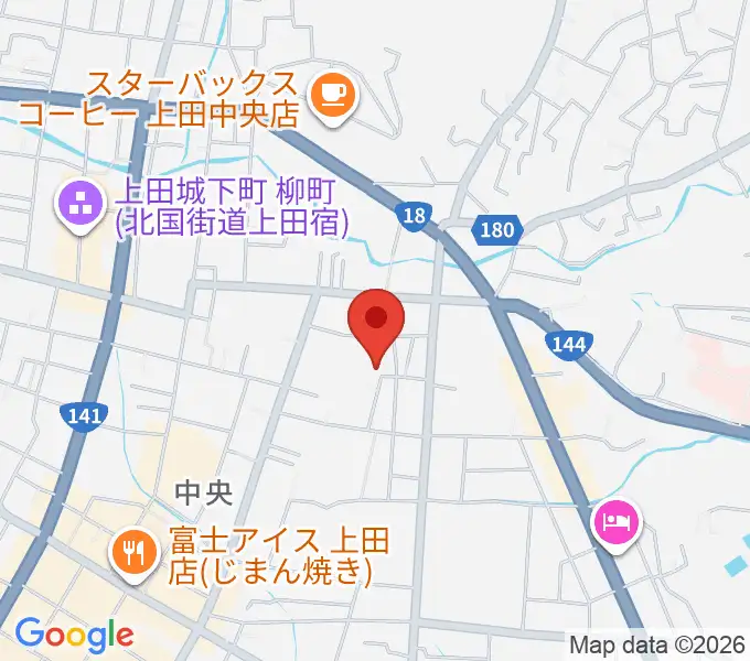 中澤ホールの地図