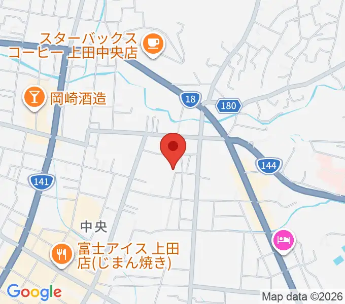 中澤ホールの地図