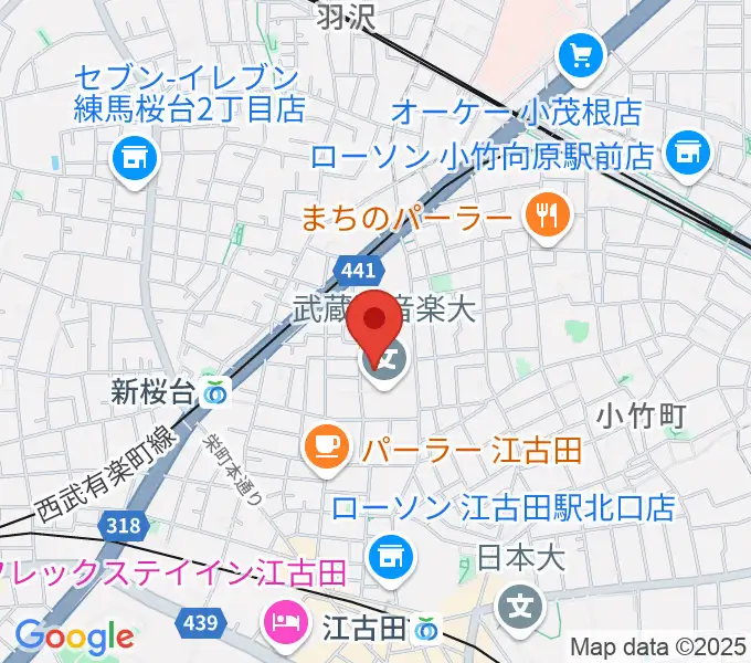 武蔵野音楽大学ベートーヴェンホールの地図