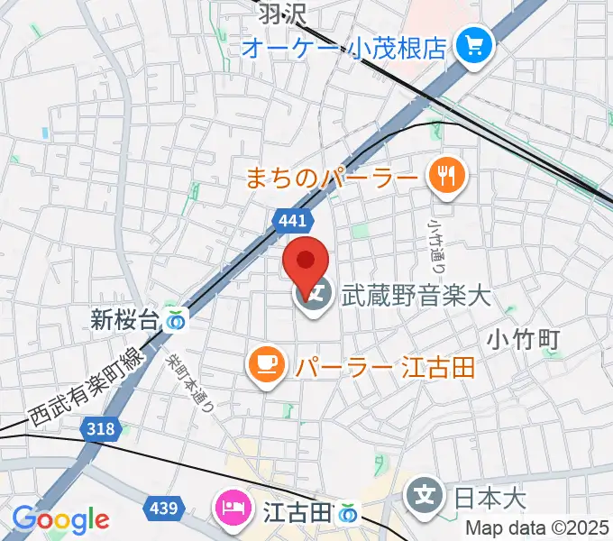 武蔵野音楽大学ベートーヴェンホールの地図