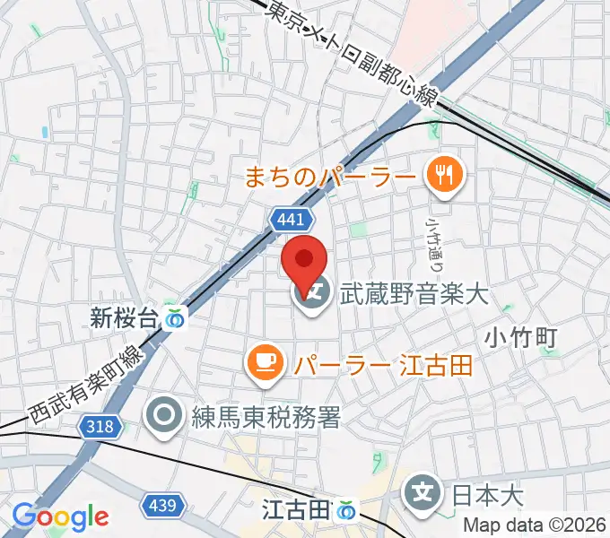 武蔵野音楽大学ベートーヴェンホールの地図