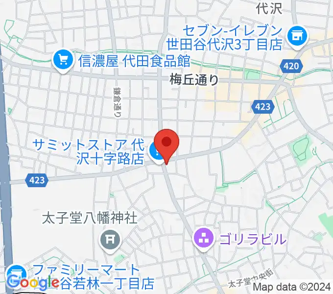 三軒茶屋 赤髭の地図