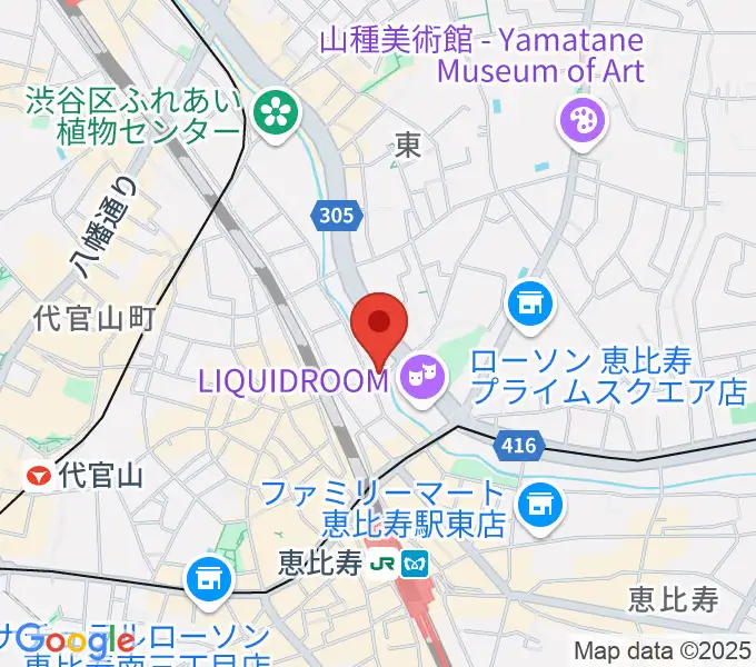 恵比寿スタジオ・エコーの地図