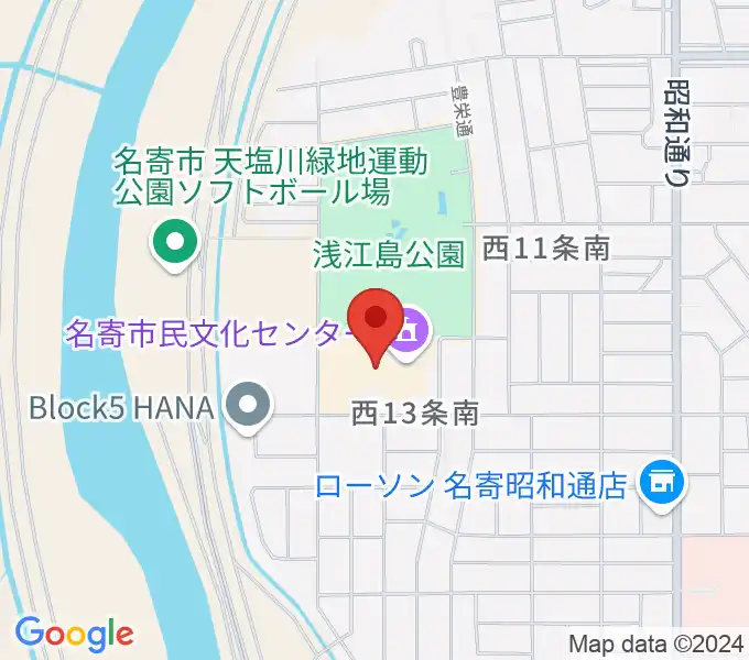 名寄市民文化センター エンレイホールの地図