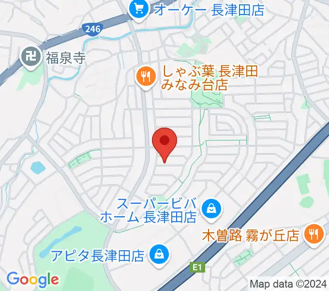 ローズ楽器工房の地図