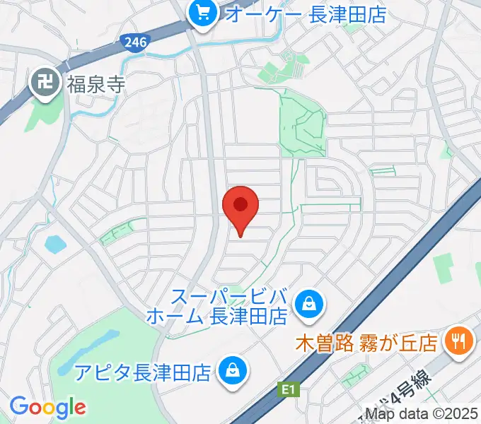 ローズ楽器工房の地図