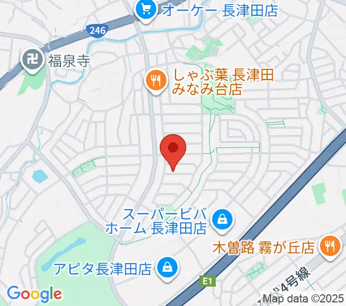 ローズ楽器工房の地図