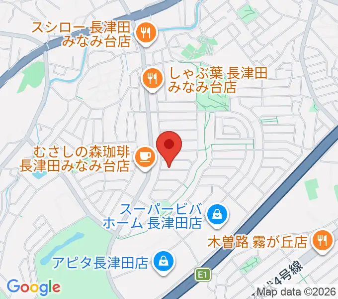 ローズ楽器工房の地図