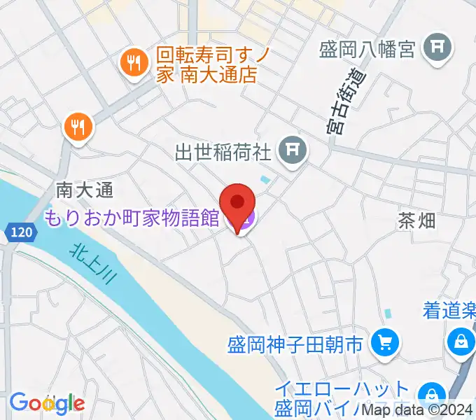 もりおか町家物語館 浜藤ホールの地図