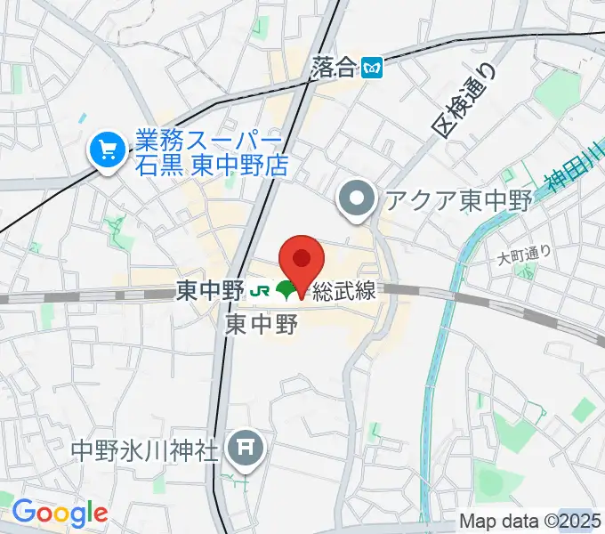 東中野music shed YES!の地図