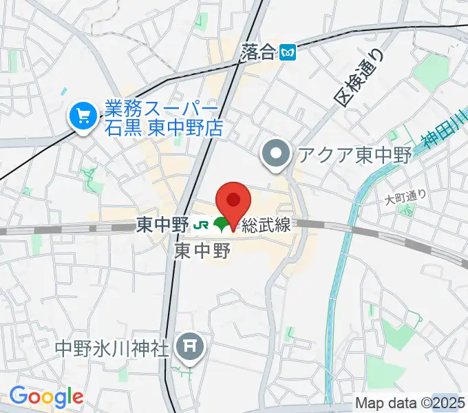 東中野music shed YES!の地図