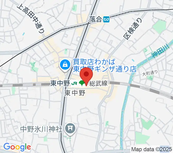 東中野music shed YES!の地図