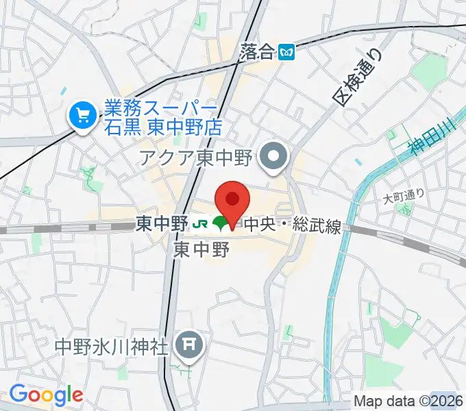 東中野music shed YES!の地図