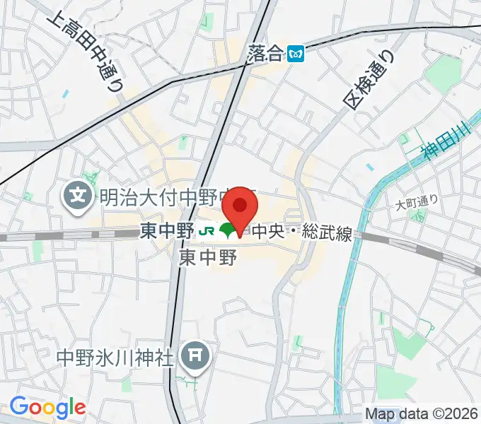 東中野music shed YES!の地図