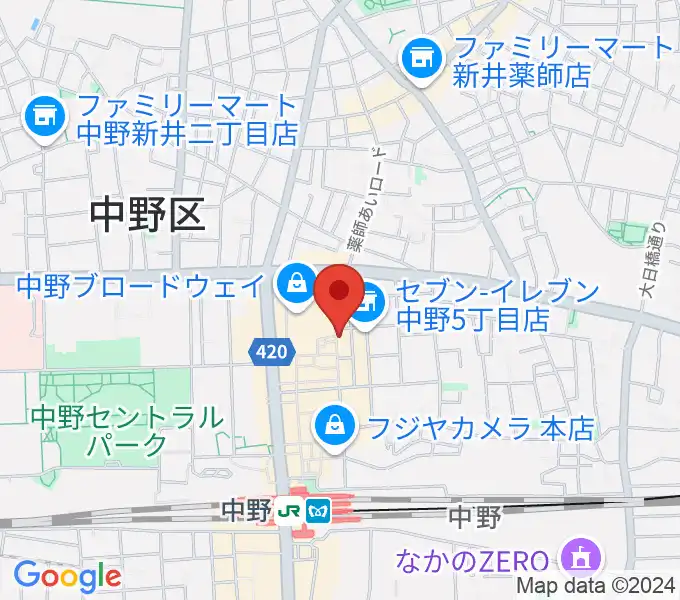 中野JET BARの地図