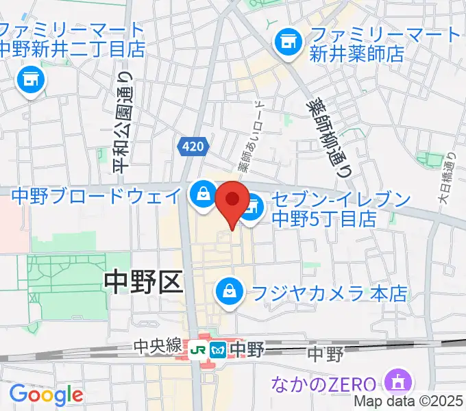 中野JET BARの地図
