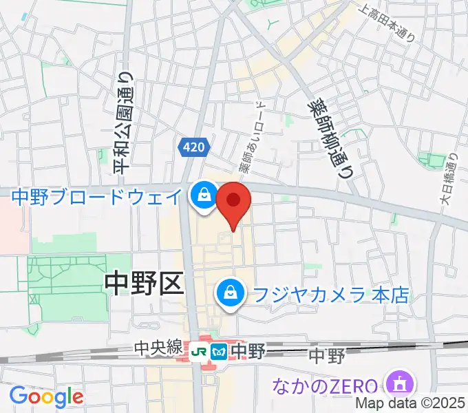 中野JET BARの地図