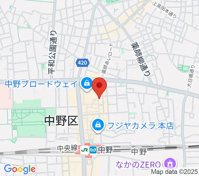 中野JET BARの地図