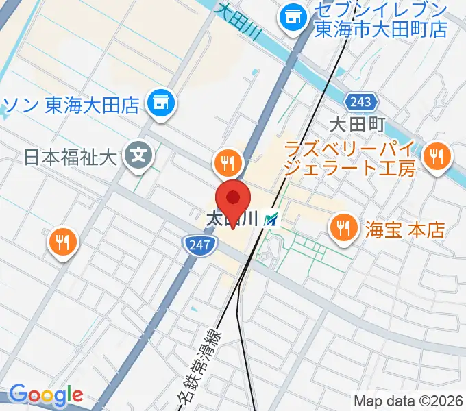 東海市芸術劇場の地図