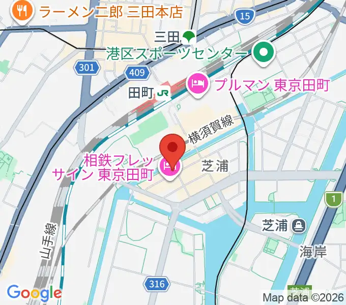 ミナトミュージックサロンの地図