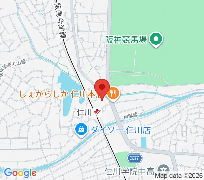 さらら仁川 宝塚市公益施設の地図