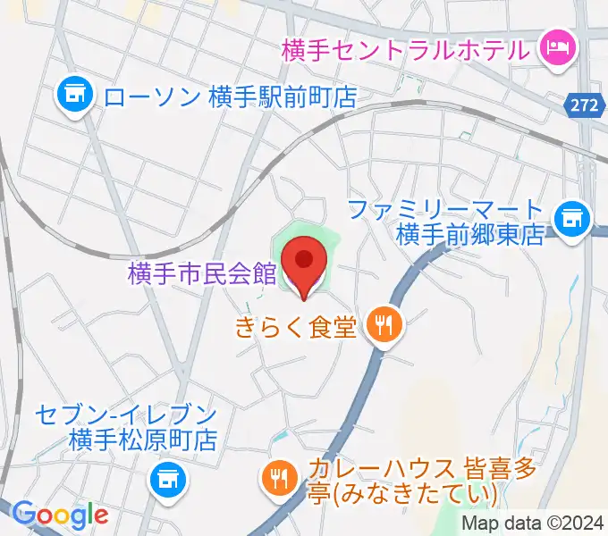 横手市民会館の地図