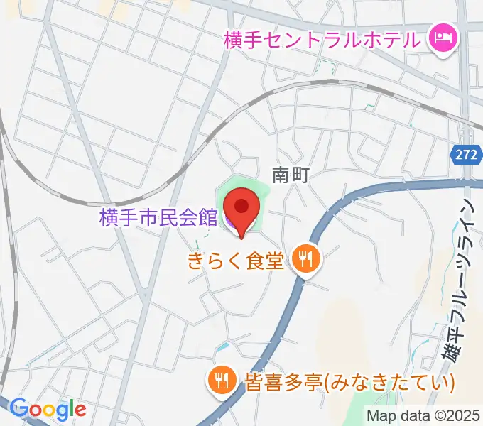 横手市民会館の地図