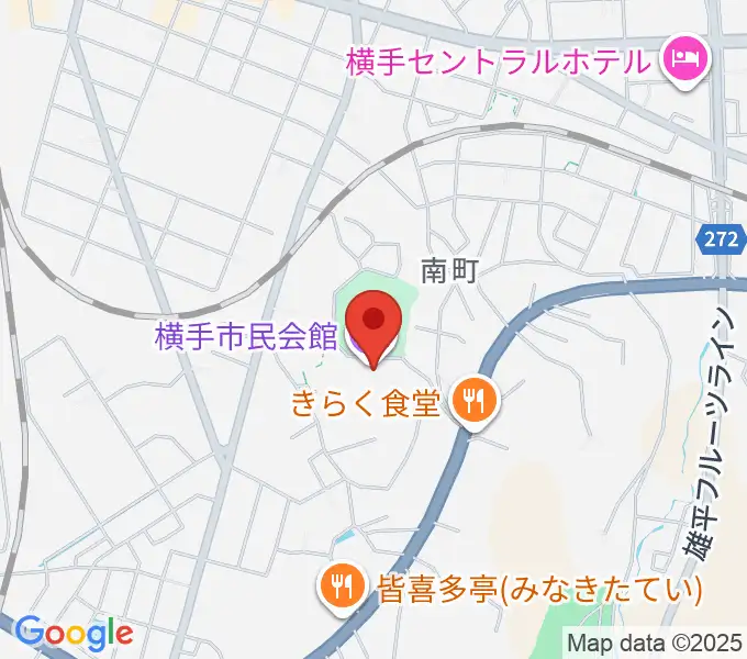横手市民会館の地図