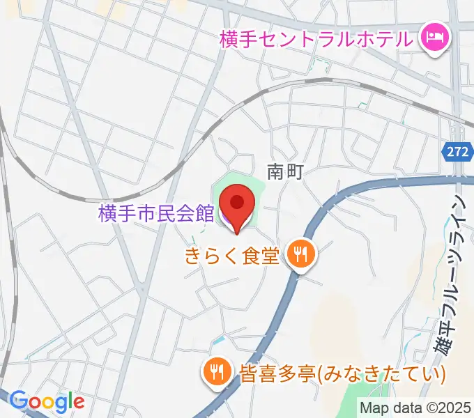 横手市民会館の地図