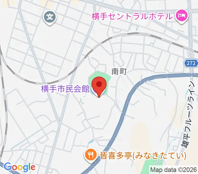 横手市民会館の地図