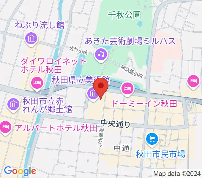 にぎわい交流館AU（あう）の地図