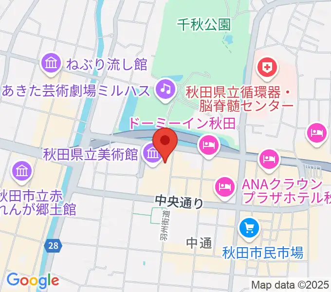 にぎわい交流館AU（あう）の地図