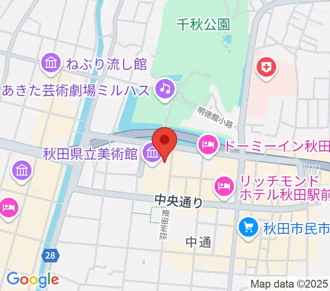 にぎわい交流館AU（あう）の地図