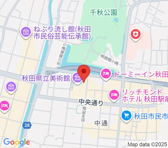 にぎわい交流館AU（あう）の地図