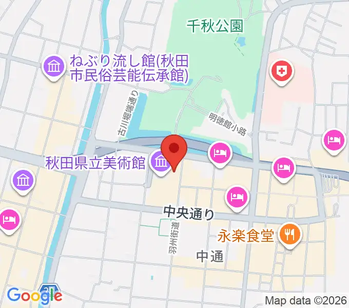 にぎわい交流館AU（あう）の地図
