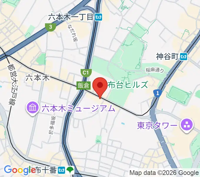 六本木CUBEの地図