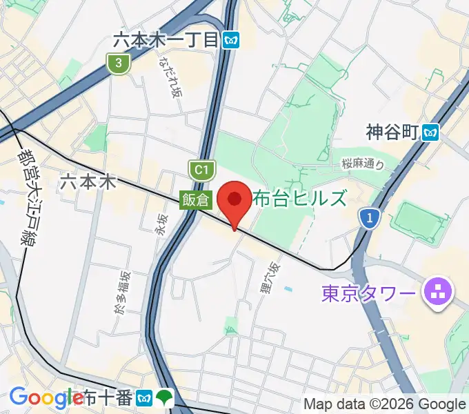 六本木CUBEの地図