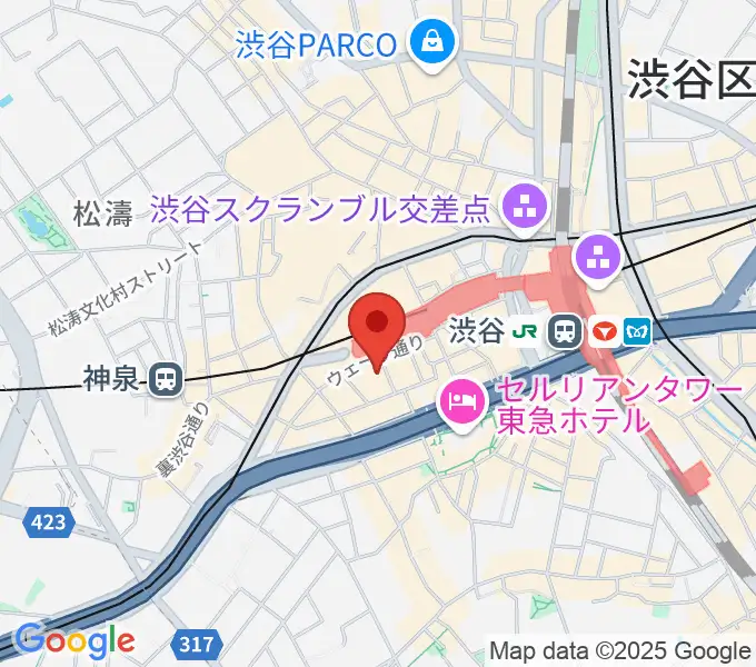 渋谷La.mama (ラママ)の地図