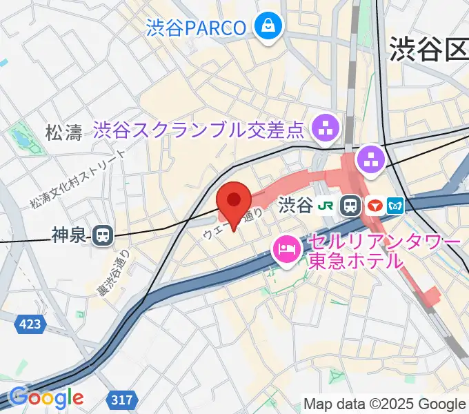 渋谷La.mama (ラママ)の地図