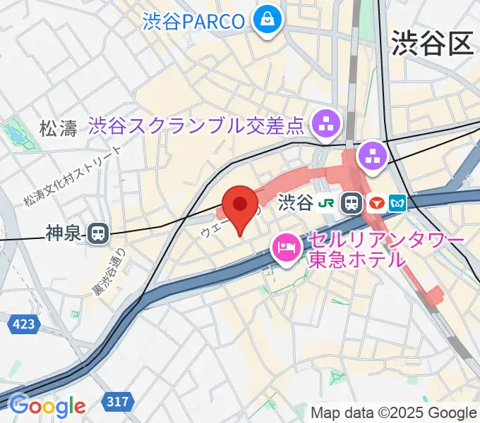 渋谷La.mamaの地図