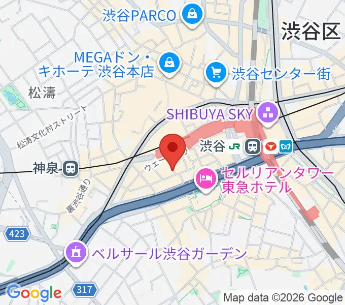 渋谷La.mamaの地図