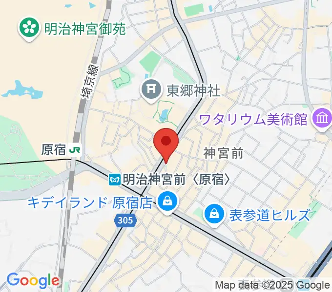 原宿アストロホールの地図