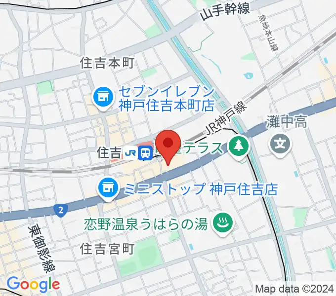 東灘区文化センター うはらホールの地図