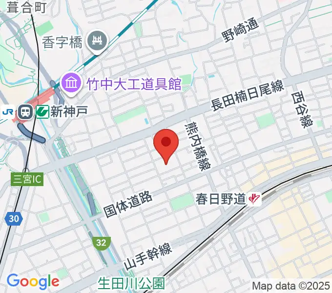 葺合文化センター大ホールの地図