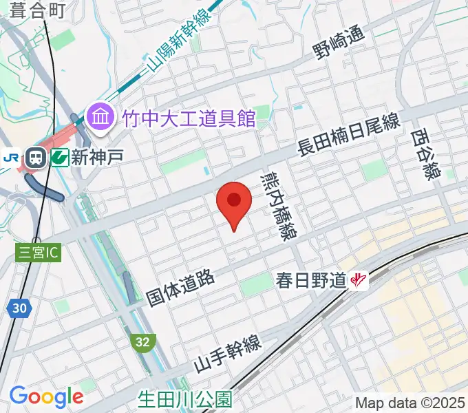 葺合文化センター大ホールの地図
