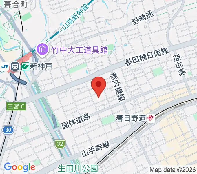 葺合文化センター大ホールの地図