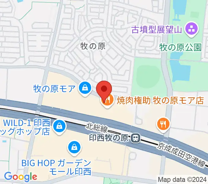 伊藤楽器 ユニスタイル牧の原モアセンターの地図