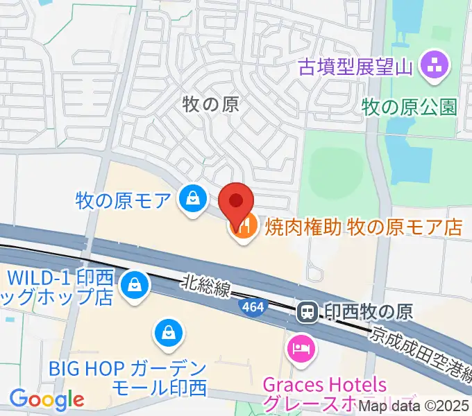 伊藤楽器 ユニスタイル牧の原モアセンターの地図
